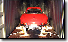 loading, blocking and securing a car inside a shipping container